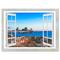 Designart - Open Window to Blue Seashore - Oversized Landscape Wall Art Print